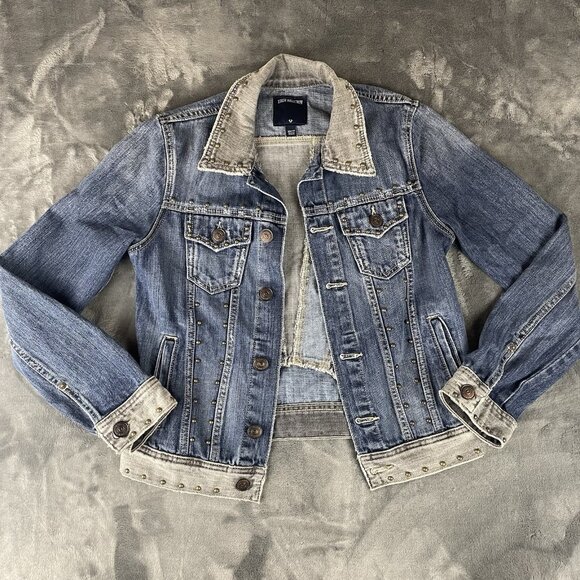 True Religion Women’s Denim Trucker Jacket Blue Size Xs - Picture 1 of 5